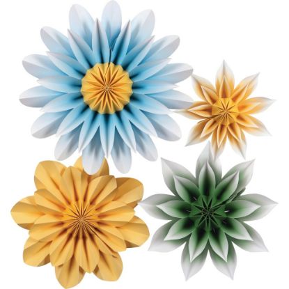 Picture of Teacher Created Resources Paper Flowers, Floral Sunshine, Pack Of 4 Paper Flowers