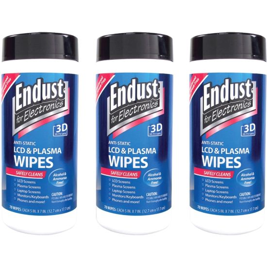 Picture of Endust 11506 LCD & Plasma Screen Cleaner Pop-Up Wipe - For PDA, Optical Media, Copier, Desktop Computer, Keyboard, Display Screen, Telephone, Fax Machine, Mobile Phone, Audio Equipment, Gaming Console, .. - 3 Pack