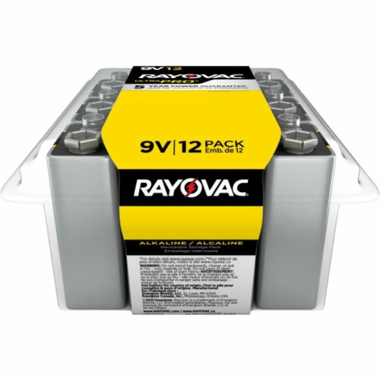 Picture of Rayovac 9-Volt Ultra-Pro Alkaline Battery, 12-Packs - For Multipurpose - 9V - 9 V DC - 12 / Carton