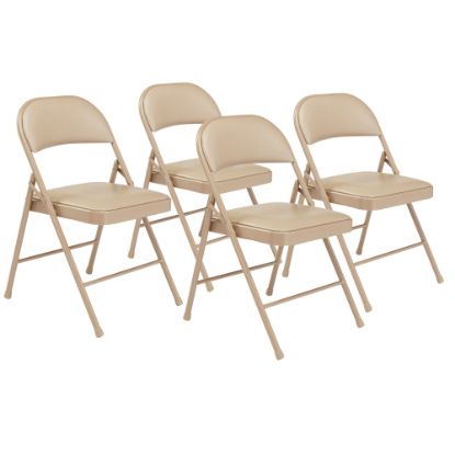 Picture of National Public Seating Commercialine Folding Chairs, Beige, Set Of 4 Chairs