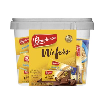 Picture of Bauducco Foods Chocolate And Vanilla Wafers, 31 Oz, 22 Wafers Per Tub, Case Of 6 Tubs