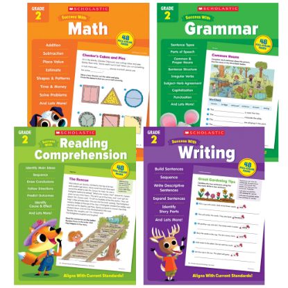 Picture of Scholastic Teacher Resources Grade Success Workbooks, 2nd Grade, Set Of 4 Books