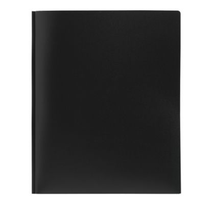 Picture of Office Depot Brand Poly 2-Pocket Portfolio With Fasteners, Black