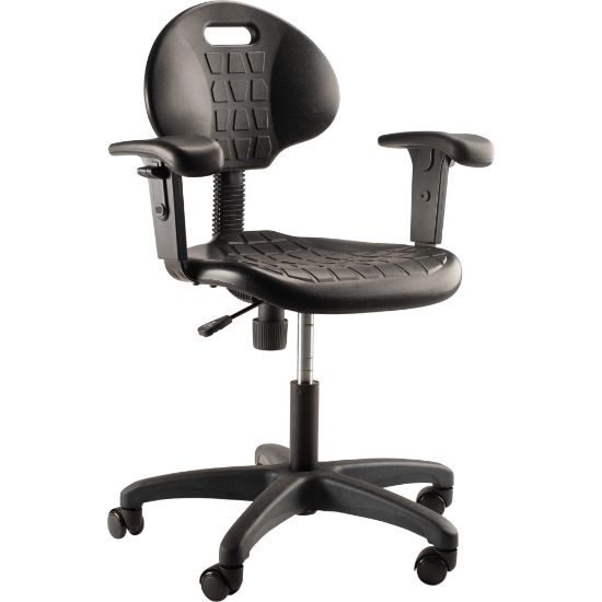 Picture of National Public Seating 6700 Series Kangaroo Polyurethane Task Chair,  With Arms, 16in to 21in Seat Height, Black