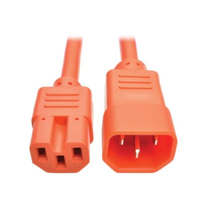 Picture of Eaton Tripp Lite Series Power Cord C14 to C15 - Heavy-Duty, 15A, 250V, 14 AWG, 6 ft. (1.83 m), Orange - Power cable - IEC 60320 C14 to IEC 60320 C15 - 250 V - 15 A - 6 ft - molded - orange