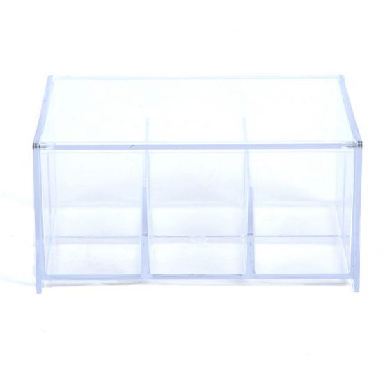 Picture of Mind Reader 6-Compartment Acrylic Tea Bag Storage Box, 3-1/2inH x 7-1/2inW x 6-3/4inD, Clear