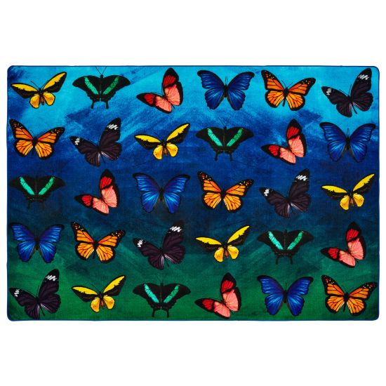 Picture of Carpets for Kids Pixel Perfect Collection Beautiful Butterfly Seating Rug, 6ft x 9ft, Multicolor