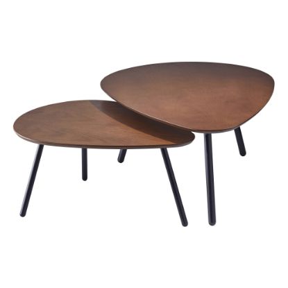 Picture of Adesso Hendrix Nesting Tables, Oval, Walnut Oak/Black, Set Of 2 Tables