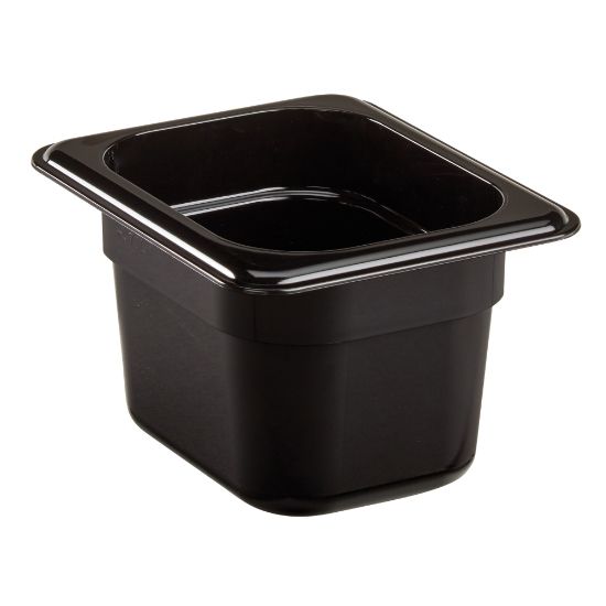 Picture of Cambro Camwear GN 1/8 Size 4in Food Pans, 4inH x 4-1/4inW x 6-5/16inD, Black, Set Of 6 Pans