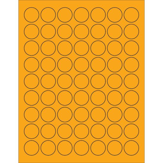 Picture of Tape Logic Labels, LL191OR, Circle, 1in, Fluorescent Orange, Case Of 6,300