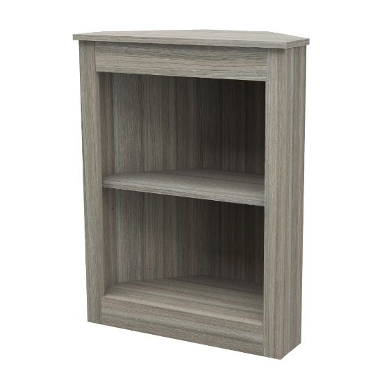 Picture of Inval America 32inH 2-Shelf Corner Bookcase, Smoke Oak