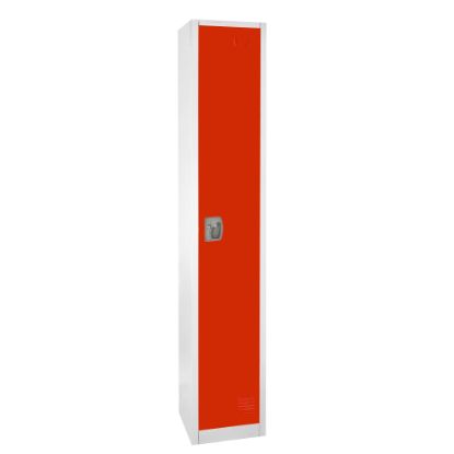 Picture of Alpine AdirOffice 1-Tier Steel Locker, 72inH x 12inW x 12inD, Red