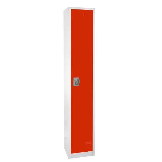 Picture of Alpine AdirOffice 1-Tier Steel Locker, 72inH x 12inW x 12inD, Red