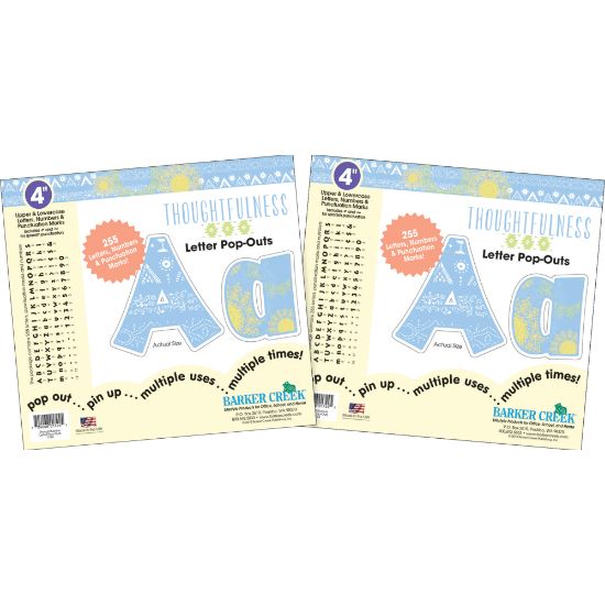 Picture of Barker Creek Letter Pop-Outs, 4in, Thoughtfulness, 255 Characters Per Pack, Set Of 2 Packs