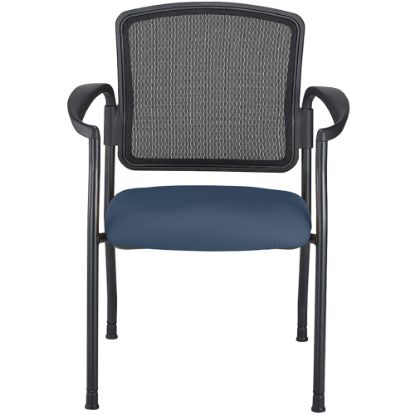 Picture of WorkPro Spectrum Series Mesh/Vinyl Stacking Guest Chair With Antimicrobial Protection, With Arms, Navy, Set Of 2 Chairs, BIFMA Compliant