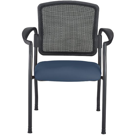 Picture of WorkPro Spectrum Series Mesh/Vinyl Stacking Guest Chair With Antimicrobial Protection, With Arms, Navy, Set Of 2 Chairs, BIFMA Compliant