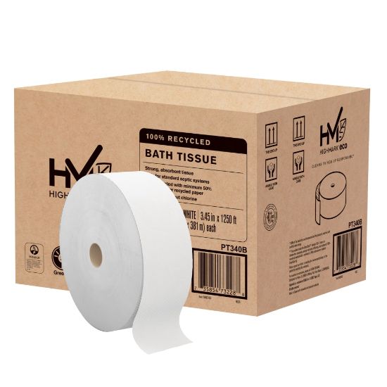 Picture of Highmark ECO JRT  2-Ply Jumbo Toilet Paper, 1250ft Per Roll, 100% Recycled, Pack Of 6 Rolls