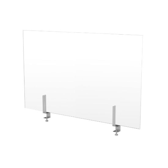 Picture of MARVEL Panel Extension PPE Shield With Antimicrobial Protection, 25-1/2in x 42in, Silver/Clear