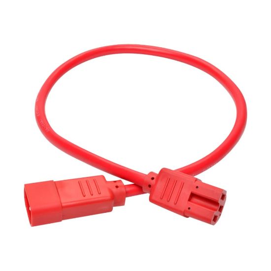 Picture of Eaton Tripp Lite Series Power Cord C14 to C15 - Heavy-Duty, 15A, 250V, 14 AWG, 2 ft. (0.61 m), Red - Power extension cable - IEC 60320 C14 to IEC 60320 C15 - 2 ft - red