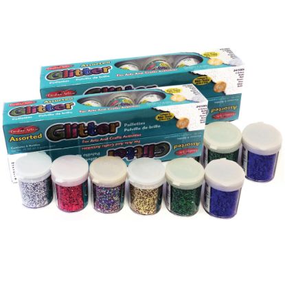 Picture of Charles Leonard Creative Arts Glitter Shakers, 0.75 Oz, Assorted Colors, 12 Shakers Per Pack, Case Of 2 Packs