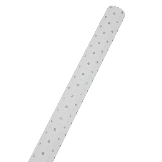 Picture of JAM Paper Wrapping Paper, Glitter Dots, 25 Sq Ft, White & Silver