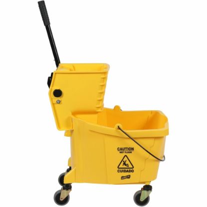 Picture of Genuine Joe 35-quart Side Press Mop Bucket & Wringer Combo - 8.75 gal - Caster - 21in x 16in x 14in - Yellow - 18 / Pallet