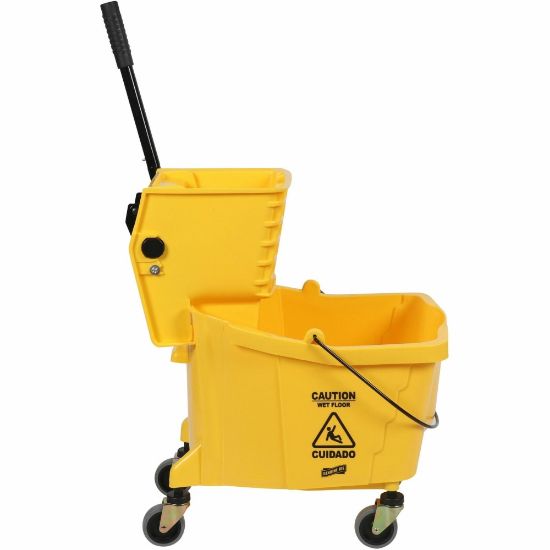 Picture of Genuine Joe 35-quart Side Press Mop Bucket & Wringer Combo - 8.75 gal - Caster - 21in x 16in x 14in - Yellow - 18 / Pallet