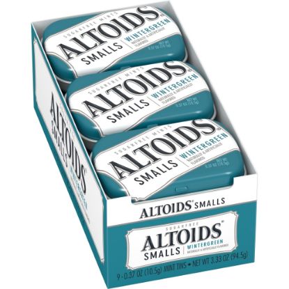 Picture of Altoids Curiously Strong Mints, Sugar-Free Wintergreen, 0.33 Oz, Pack Of 9 Tins