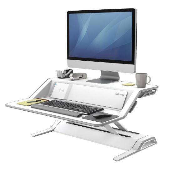 Picture of Fellowes Lotus DX Adjustable Sit-Stand Workstation, White