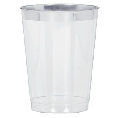 Picture of Amscan Premium Plastic Tumblers, 10 Oz, Clear/Silver, 20 Tumblers Per Pack, Case Of 2 Packs