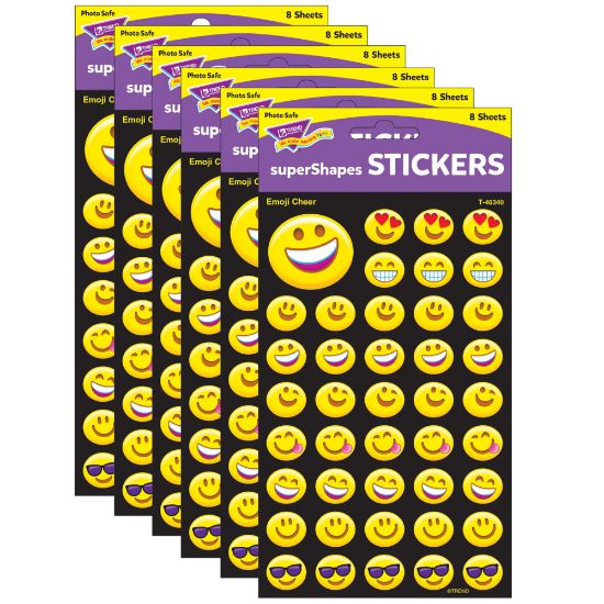 Picture of Trend superShapes Stickers, Emoji Cheer, 336 Stickers Per Pack, Set Of 6 Packs