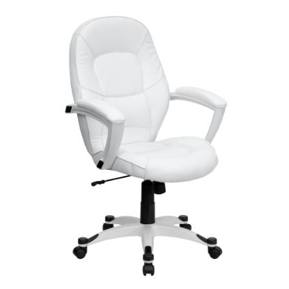 Picture of Flash Furniture LeatherSoft Faux Leather Mid-Back Swivel Chair, White