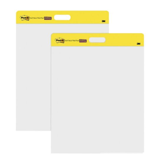 Picture of Post-it Super Sticky Easy Pads, 20in x 23in, 2 Pads, 20 Sheets/Pad, Lined, Back to School for Classrooms, Yellow