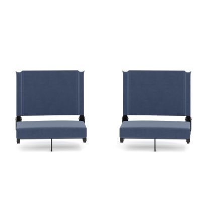 Picture of Flash Furniture Grandstand Comfort Seats, Navy Blue/Black, Set Of 2 Seats