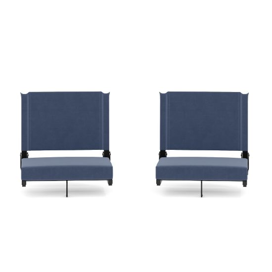 Picture of Flash Furniture Grandstand Comfort Seats, Navy Blue/Black, Set Of 2 Seats