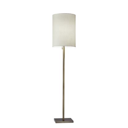 Picture of Adesso Liam Floor Lamp, 60-1/2inH, Light Beige Shade/Antique Brass