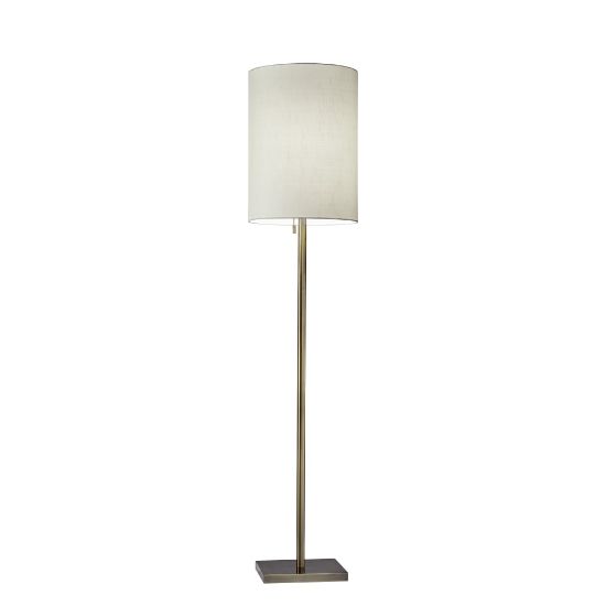 Picture of Adesso Liam Floor Lamp, 60-1/2inH, Light Beige Shade/Antique Brass