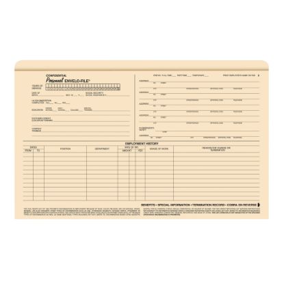 Picture of ComplyRight Envelo-File Confidential Personnel Folders, 9 1/2in x 15in, Manila, Pack Of 25