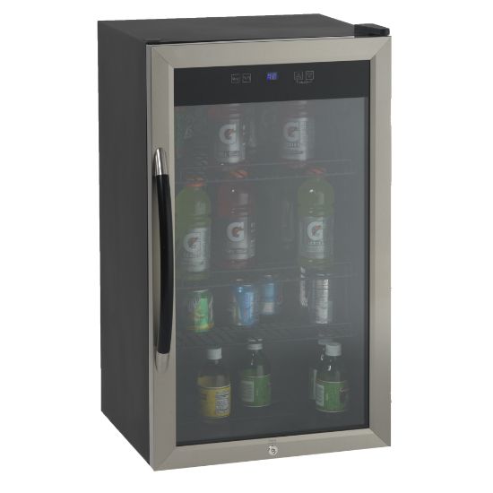 Picture of Avanti 3.0 Cu Ft Showcase Beverage Cooler Refrigerator, Black/Stainless Steel