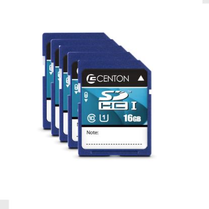 Picture of Centon Secure Digital Memory Cards, 16GB, Pack Of 5 Memory Cards, S1-SDHU1-16G-5-B