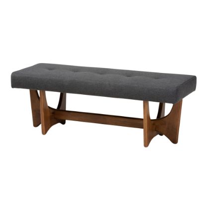 Picture of Baxton Studio 9835 Bench, 17-15/16inH x 48-13/16inW x 18-5/16inD, Gray/Walnut