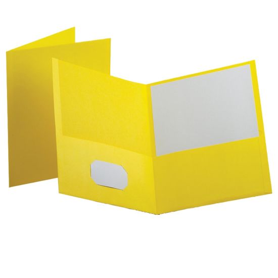 Picture of Oxford Twin-Pocket Portfolios, Yellow, Pack Of 10