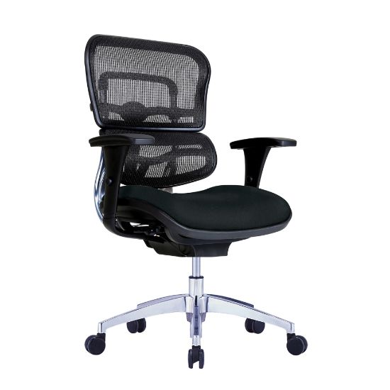 Picture of WorkPro 12000 Series Ergonomic Mesh/Antimicrobial Vinyl Mid-Back Chair, Black