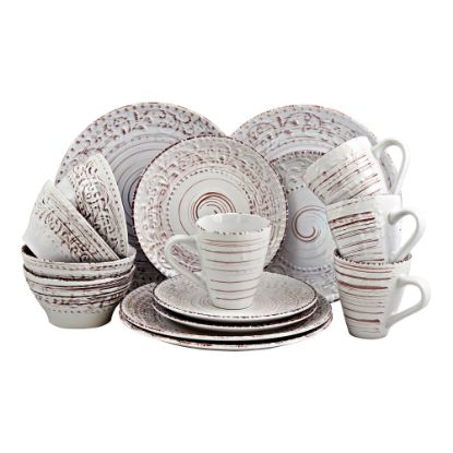 Picture of Elama 16-Piece Stoneware Dinnerware Set, Malibu Sands