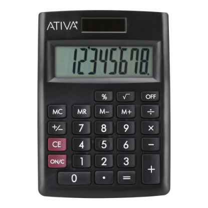 Picture of Ativa 8-Digit Desktop Calculator, Black