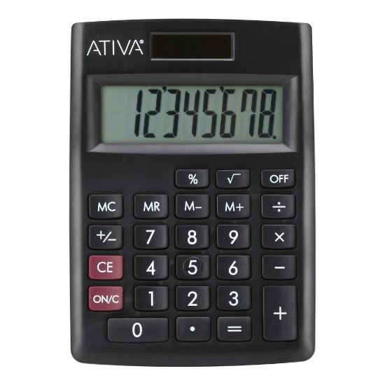 Picture of Ativa 8-Digit Desktop Calculator, Black