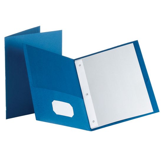 Picture of Oxford Twin-Pocket Portfolio With Fasteners, Medium Blue, Pack Of 10