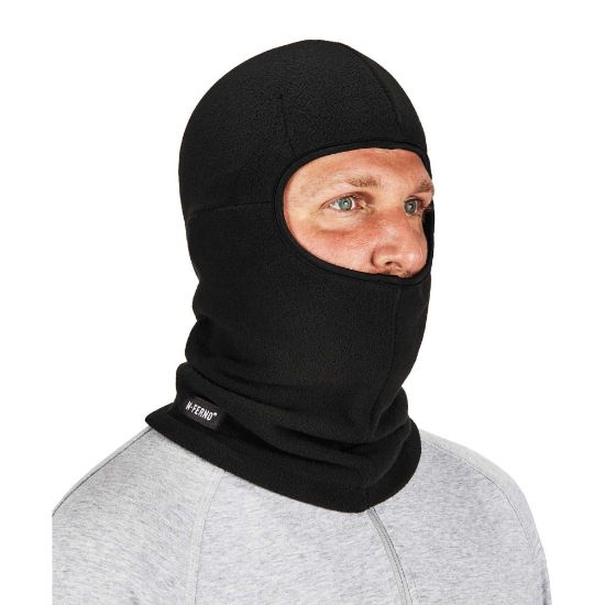 Picture of Ergodyne N-Ferno 6893Z Zippered Balaclava Face Masks, One Size, Black, Pack Of 6 Masks