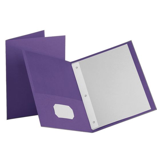 Picture of Oxford Twin-Pocket Portfolio With Fasteners, Purple, Pack Of 10