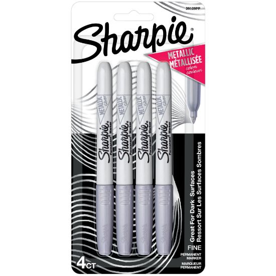 Picture of Sharpie Metallic Markers, Silver, Pack Of 4 Markers